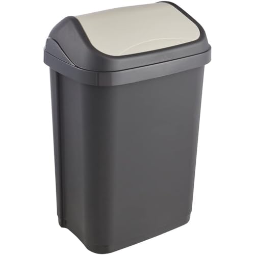 Keeper afvalcontainer met swing deksel, 10 l, Swantje, grafietgrijs