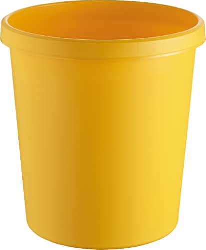 helit H6105818 - Cesto riciclato "il tedesco", 18 litri, giallo, con bordo circonferenziale di maniglia, di plastica, 1 pezzo