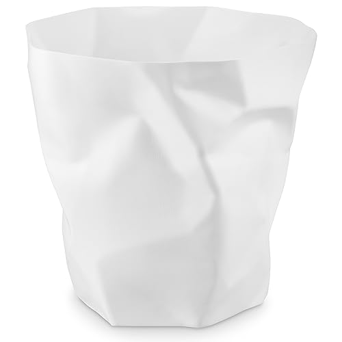 Essey Design Trash Bin Bin 14L – Plastic bin, white, without lid, Office Trash for study, living room & home office
