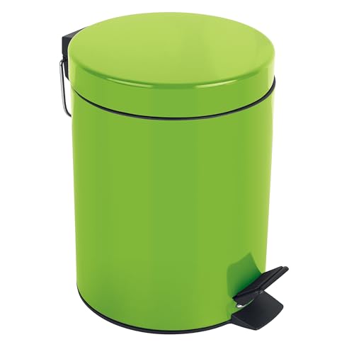 Spirella - Récipient à déchets avec pédale en acier inoxydable SYDNEY - Design moderne, Ouverture simple, Seaux intérieurs amovibles - Accessoires de salle de bain ou de cuisine - Kiwi Green - 3L