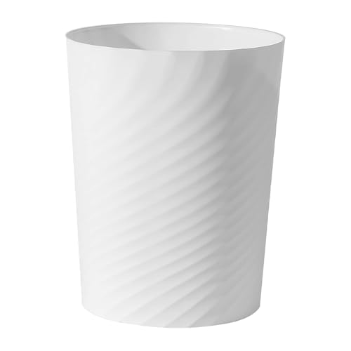 Sinoba Trash 8008 contenedor de residuos Papel contenedor plástico ideal para la oficina de los niños cocina altura 32 cm 12L (White)