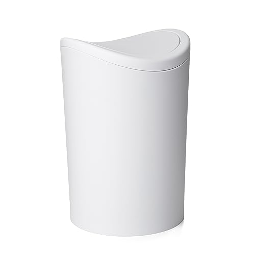 TATAY contenedor de residuos de baño con funda girable 6L TENIDO Diseño compacto y moderno TENIDO Material plástico robusto y fácil de limpiar Silencio 19 x 19 x 28 cm – Blanco