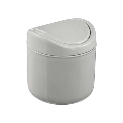 contenitore di rifiuti organici keeeper con coperchio a battente, 1,3 l, contenitore per rifiuti da tavolo con coperchio, Svenja, grigio (Eco Stone Grey)