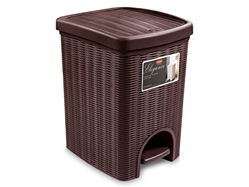 Stefanplast 30801 afvalcontainer, In rotan optica van kunststof, 31 x 27,5 x 39 cm
