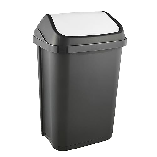 Keeper afvalcontainer met draaideksel, 25 l, Swantje, grafietgrijs
