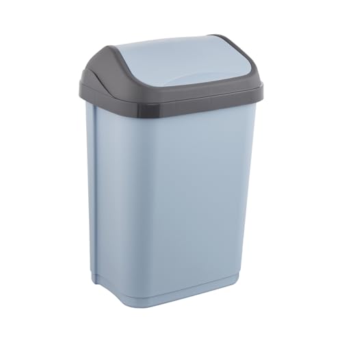 pojemnik na odpady z pokrywą huśtawkową, 10 l, 25,5 x 19 x 38 cm, Swantje, Blue (Nordic Blue)