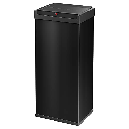 Hailo Big-Box Swing XL bin - 1 x 52 liters - self-closing pivotable lid - Steel sheet - Garbage bag clamping frame - bin kitchen rectangular - bin made in Germany - black