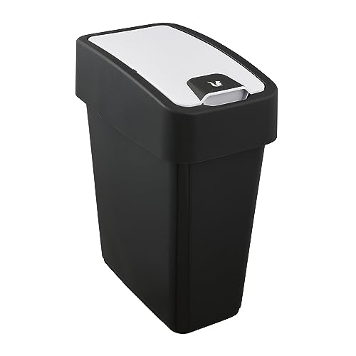 Keeeper Premium avfallsbehållare med flip-cover, mjuk touch, 10 l, magne, grafitgrå