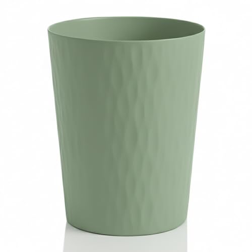 Sinoba Trash 9099 Récipient à déchets Papier Récipient à déchets Plastique idéal pour la chambre d'enfants bureau cuisine hauteur 30 cm 12L (vert olive)