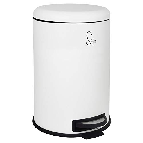 Contenedor de residuos SVITA T20 Contenedor de desechos blancos con un pedal de desperdicio puede 20 litros incl. Cubeta interior alrededor de la cocina ayuda