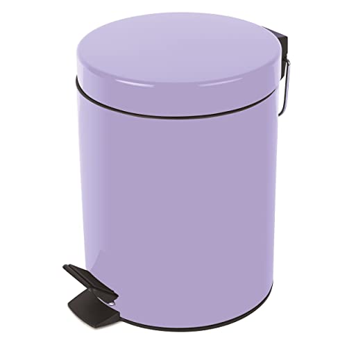 Cubo de cosmética Spirella Sydney Lavender contenedor de residuos púrpura con pedal Garbage Bucket 5 litros – Con cubeta interior extraíble, Púrpura
