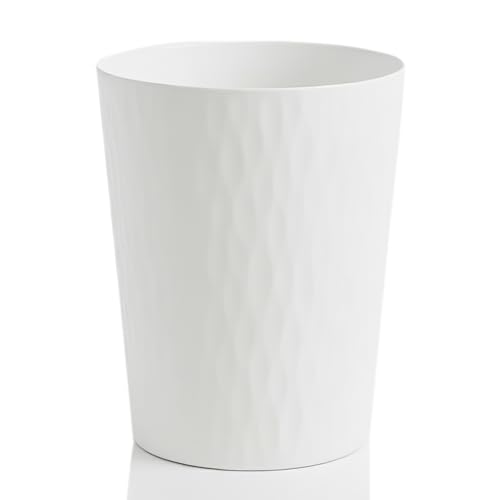 Sinoba Trash 9099 contenedor de residuos Papel contenedor plástico ideal para la oficina de los niños cocina altura 30 cm 12L (White)